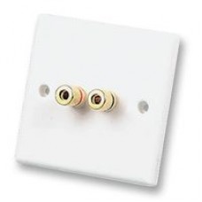 Binding Post / 4mm Socket Single White Speaker Outlet Wall Plate